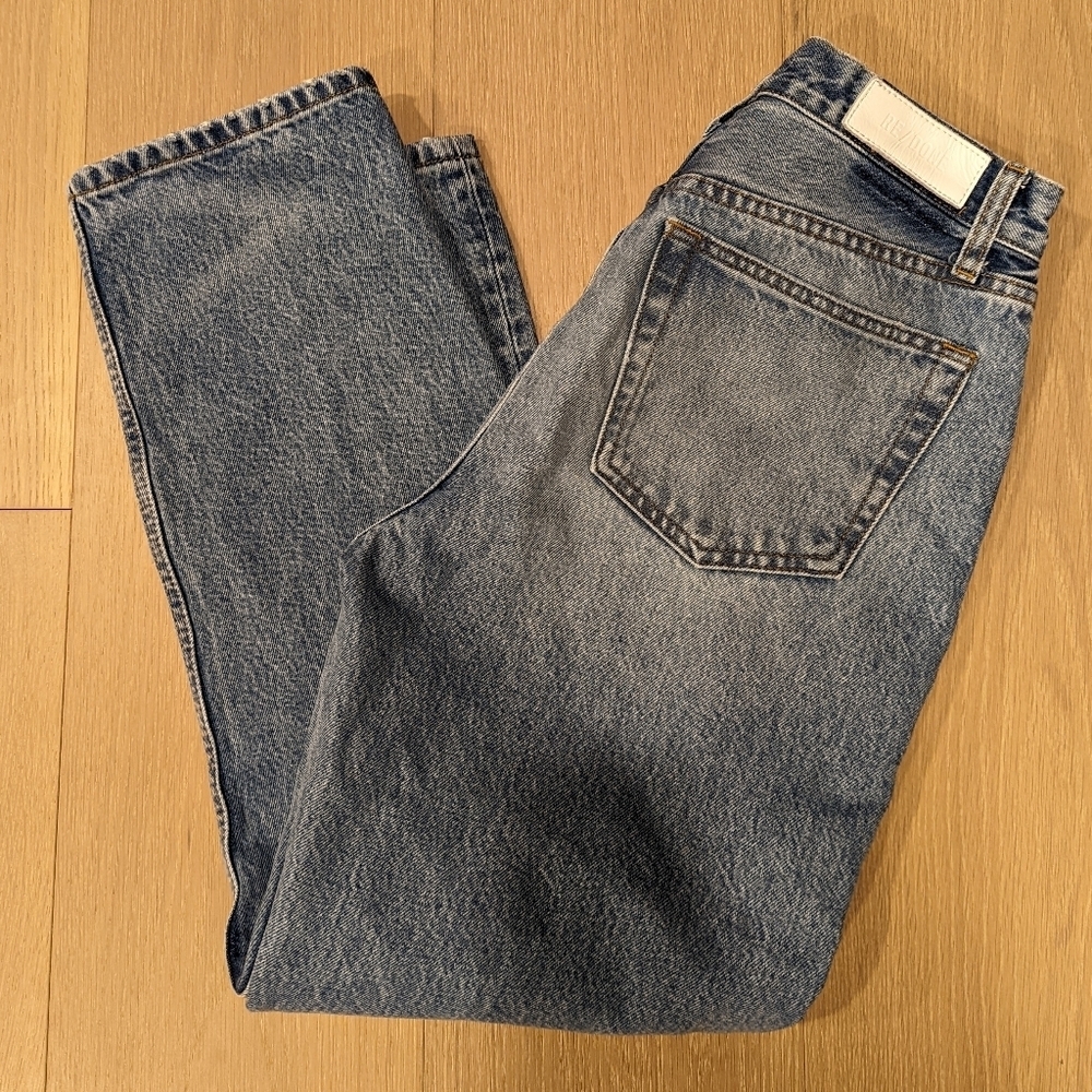 Classic Blue Denim  Straight Jeans